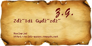 Zöldi Győző névjegykártya